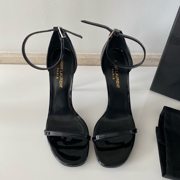 Yves Saint Laurent | Shoes | Ysl Amber Sandals In Patent Leather Sz Eu37 |  Poshmark